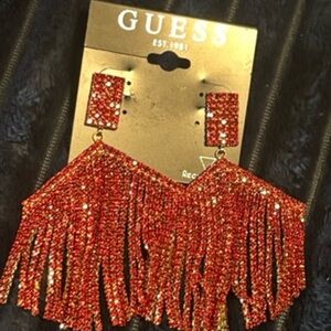 GUESS 🤩NEW RED Tassel Long Earrings